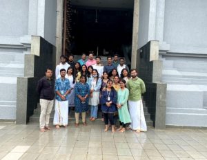 Students receiving nutritious meals from abbssm in partnership with Akshaya Patra.
